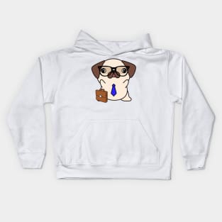 Funny Pug is on the way to work Kids Hoodie